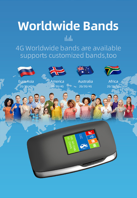 punto caldo mobile del router 150Mbps 4G WiFi di 2700mAh-3000mAh 4G Lte MiFi 15 dispositivi con lo schermo LCD